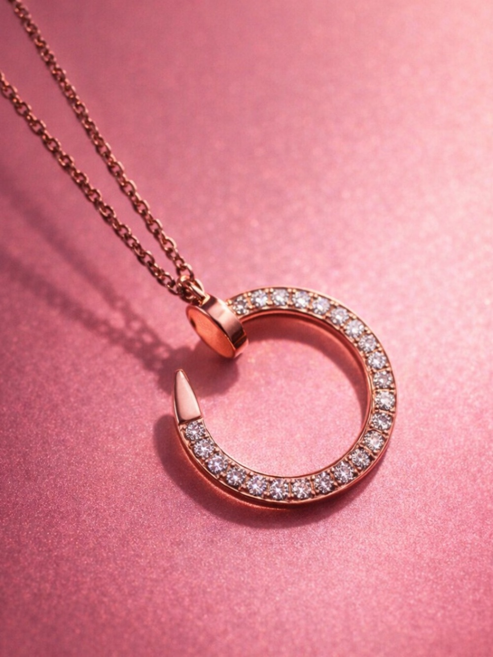 18K Luxury Nail Necklace – Rose Gold Tone